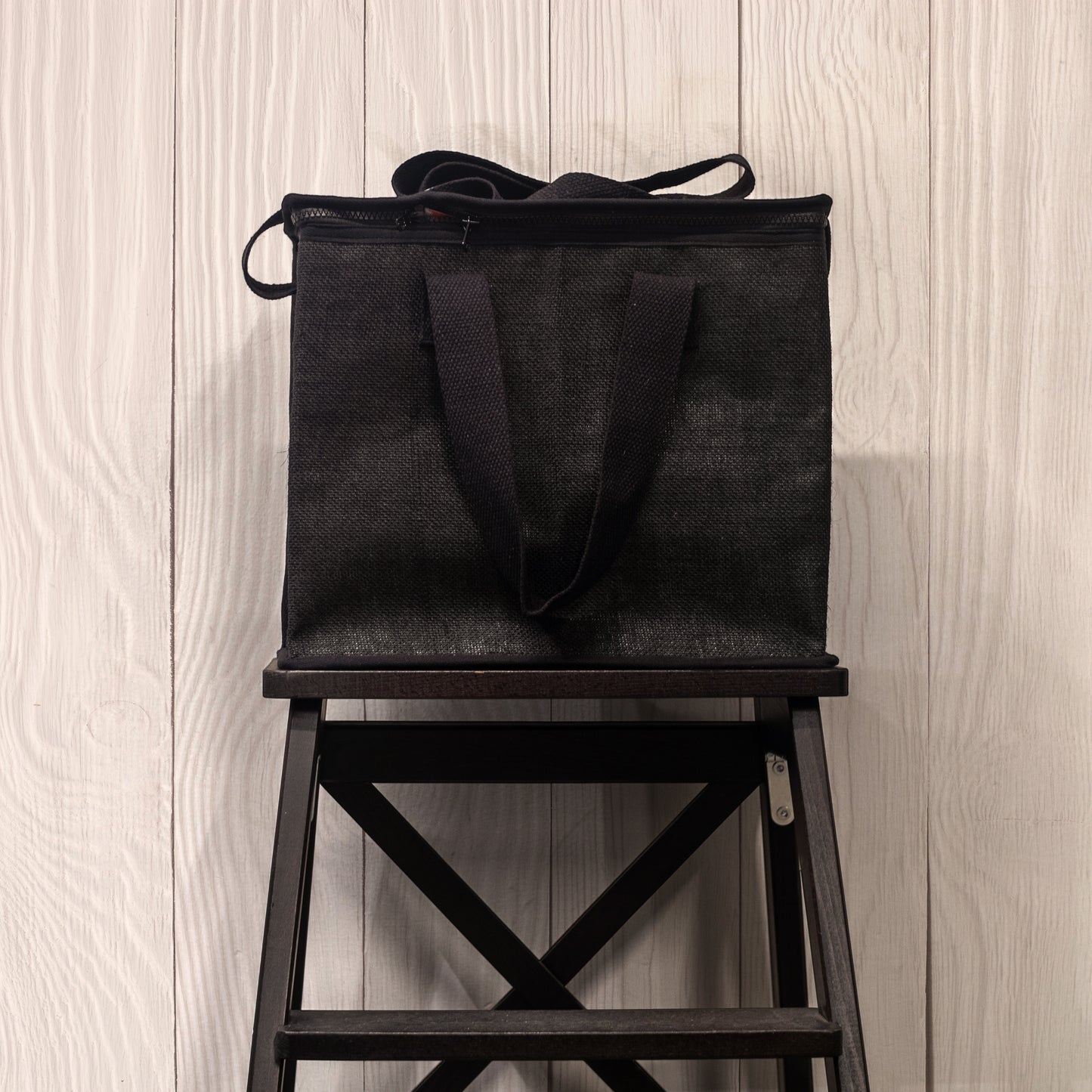 Mason's Cooler - Black Jute Cooler Tote