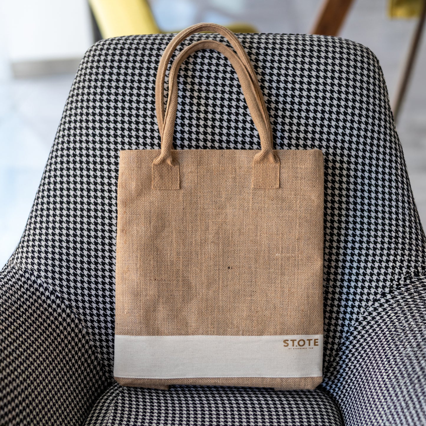 EPICE BAG - DUO TONE NATURAL JUTE BAG WITH COMPARTMENT