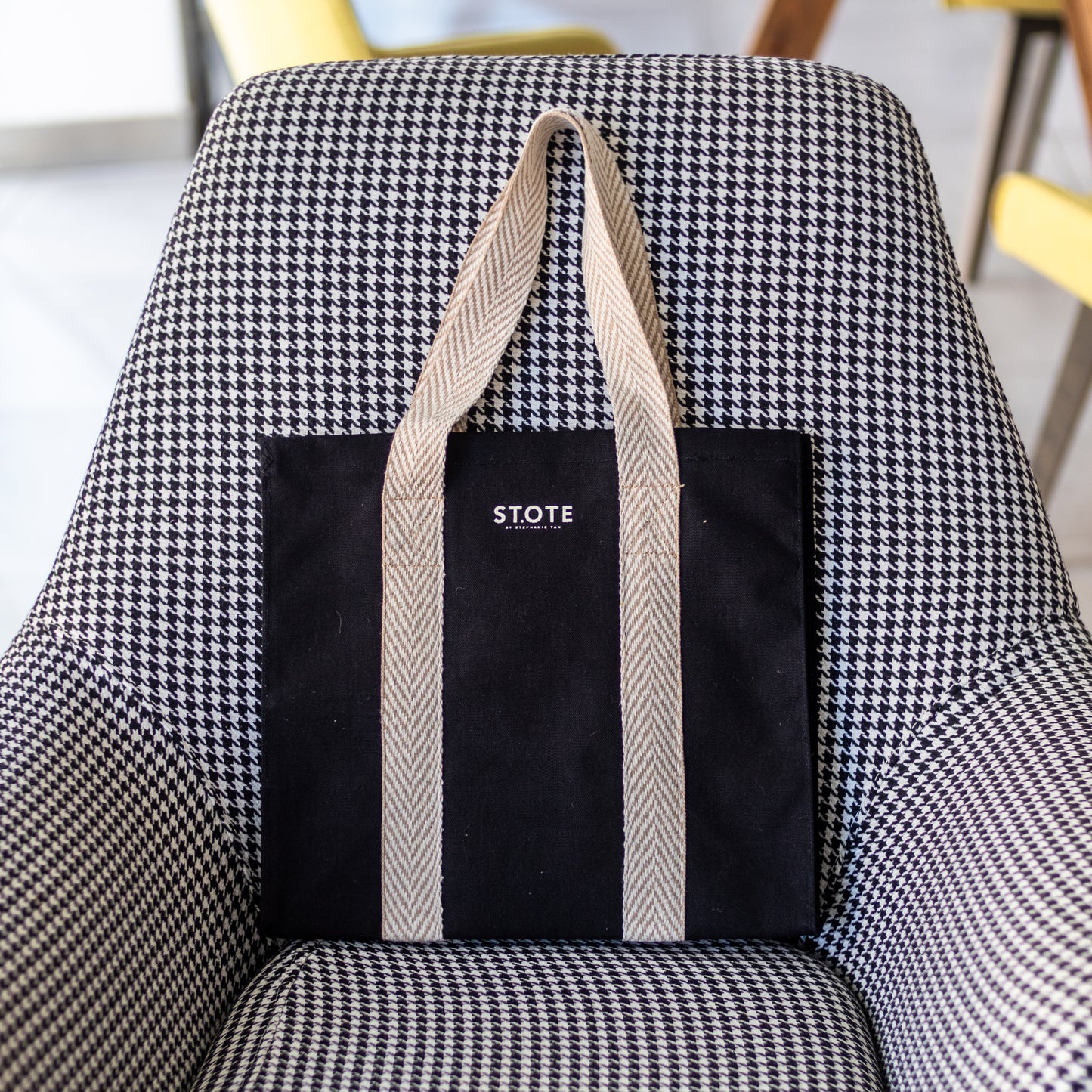 Black Canvas w? Off White Cotton Web Medium